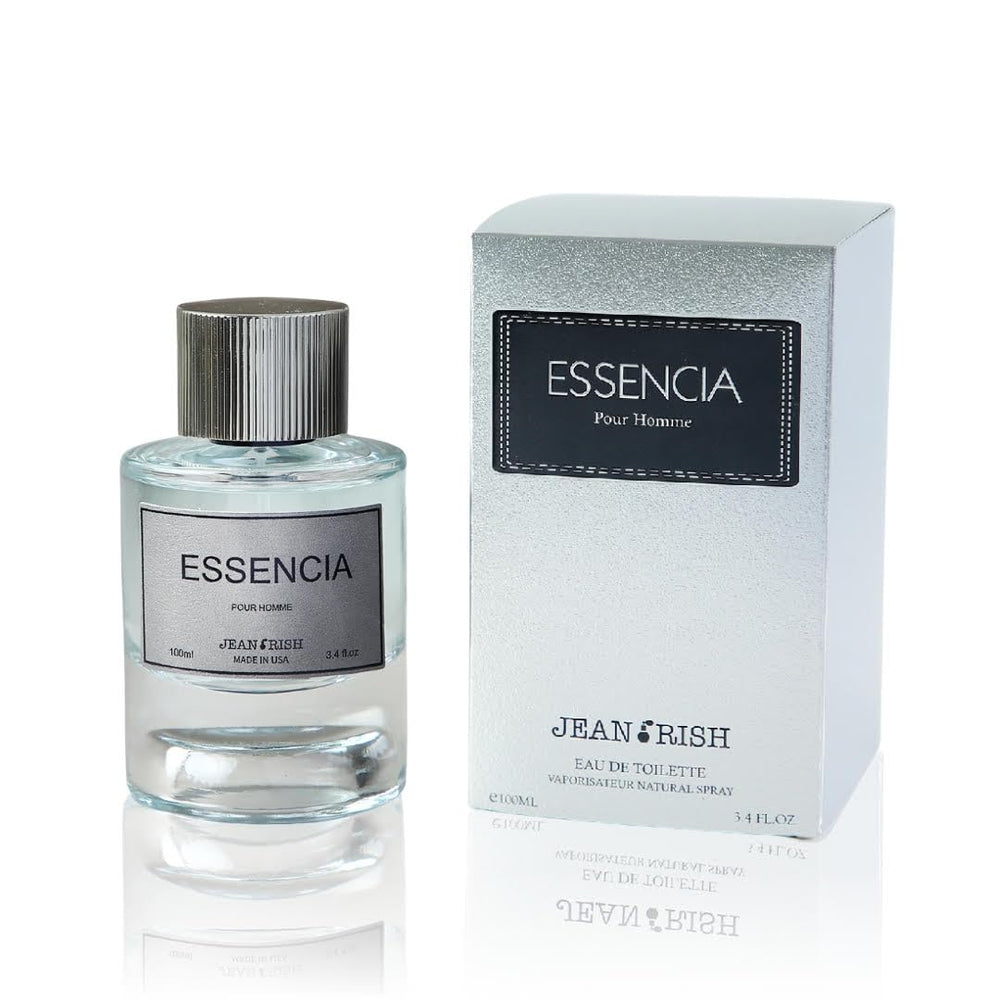Jean Rish Essencia bottle highlights mint and lemon top notes for a refreshing start.