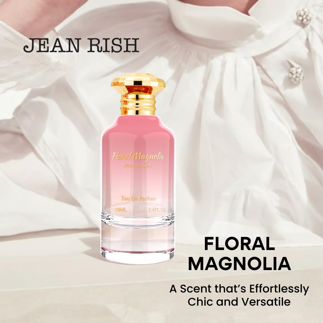 Jean Rish Floral Magnolia label detail: notes of yuzu and magnolia.