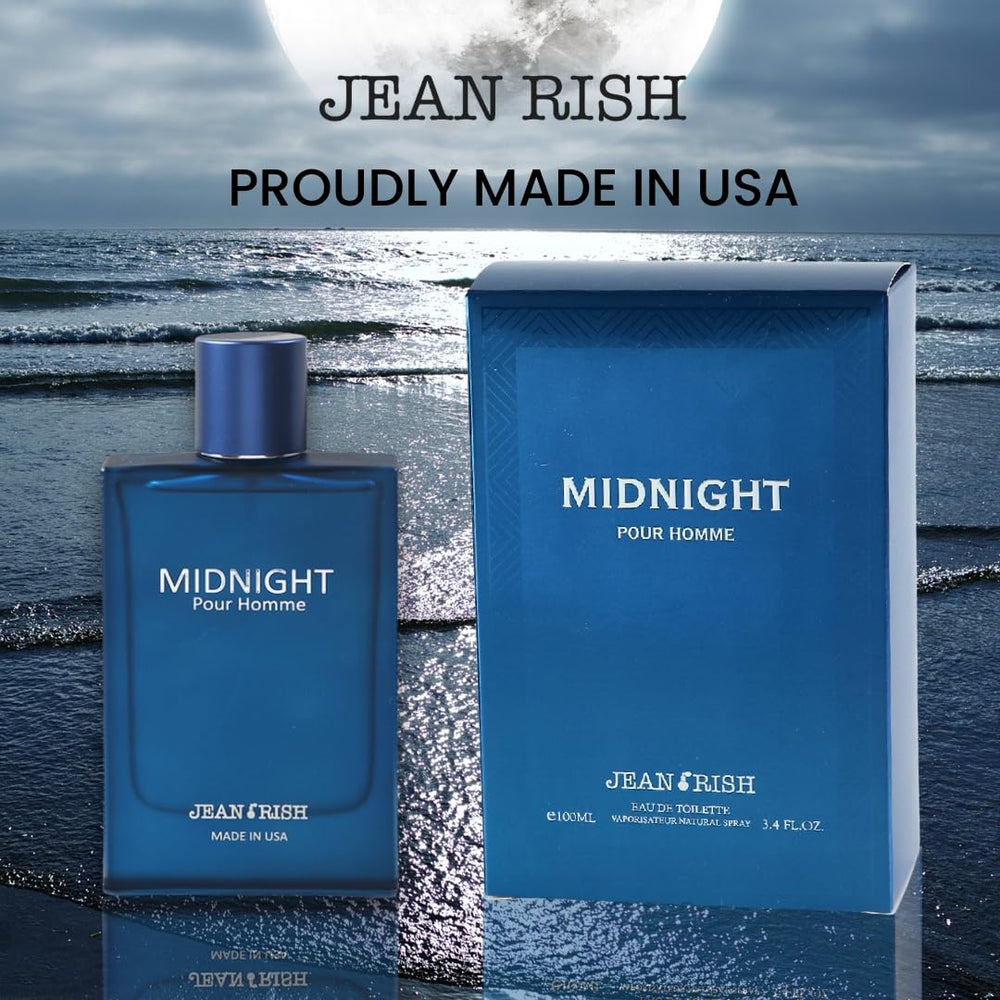 Jean Rish Midnight Pour Homme cap closeup emphasizing premium craftsmanship
