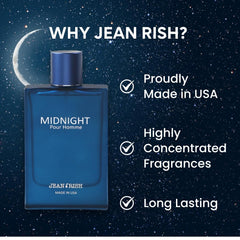 Jean Rish Midnight Pour Homme top notes Bergamot and Mandarin evoke freshness