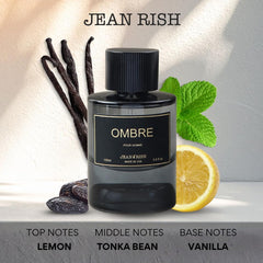 Jean Rish Ombre bottle top-notes highlight lemon and mint for a fresh opening.