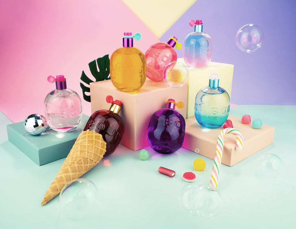 Jeanne Arthes Boum Savon collection display shows versatile fragrance options.