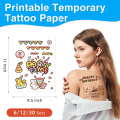Jecqbor 30-sheet tattoo paper pack ready for quick DIY designs