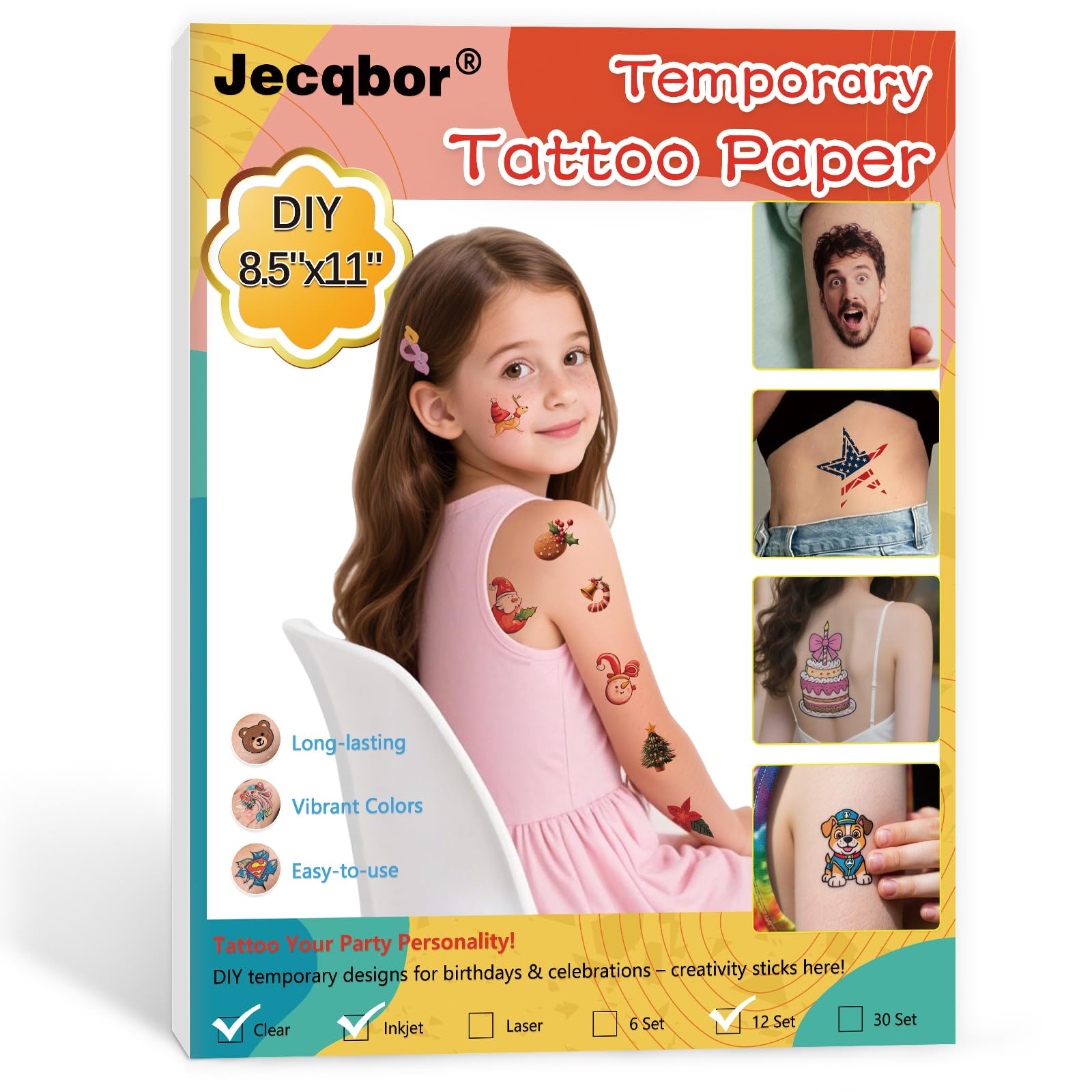 Jecqbor inkjet tattoo paper for printing custom designs for temporary skin art