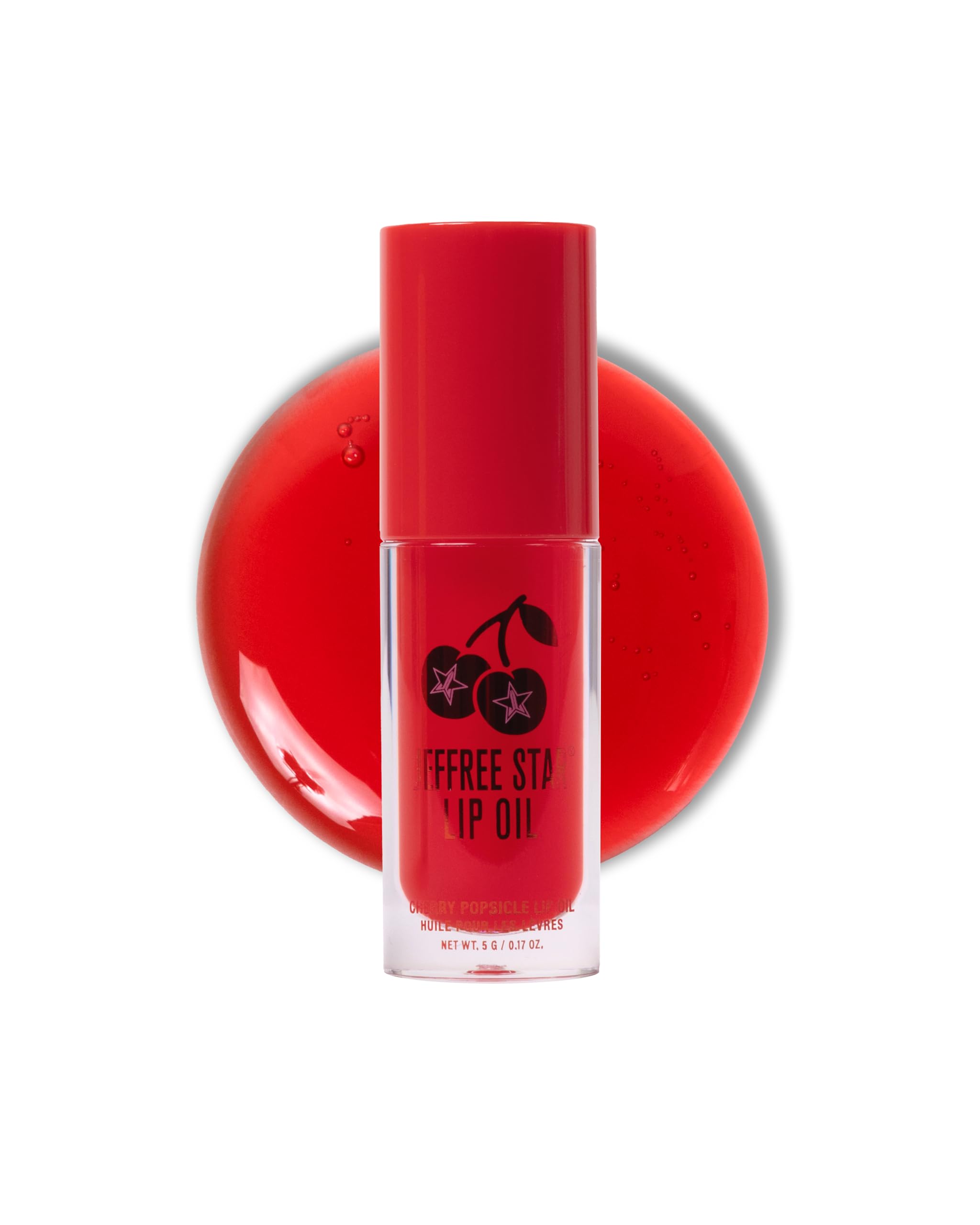 Jeffree Star Lip Oil Self Made bottle swatch highlighting hydrating gloss.