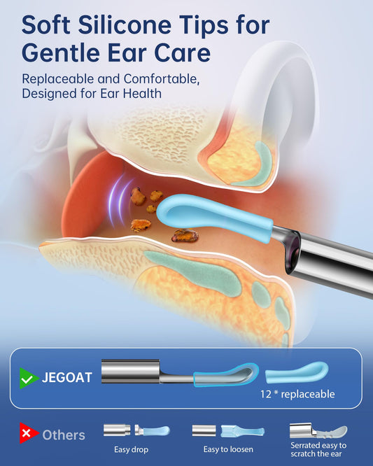 JEGOAT ear-cleaner-6-led-lights illuminates ear canal for precise cleaning.