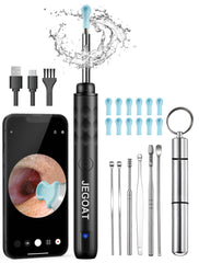 JEGOAT ear-wax-removal 1296p-otoscope provides clear view for gentle cleaning.