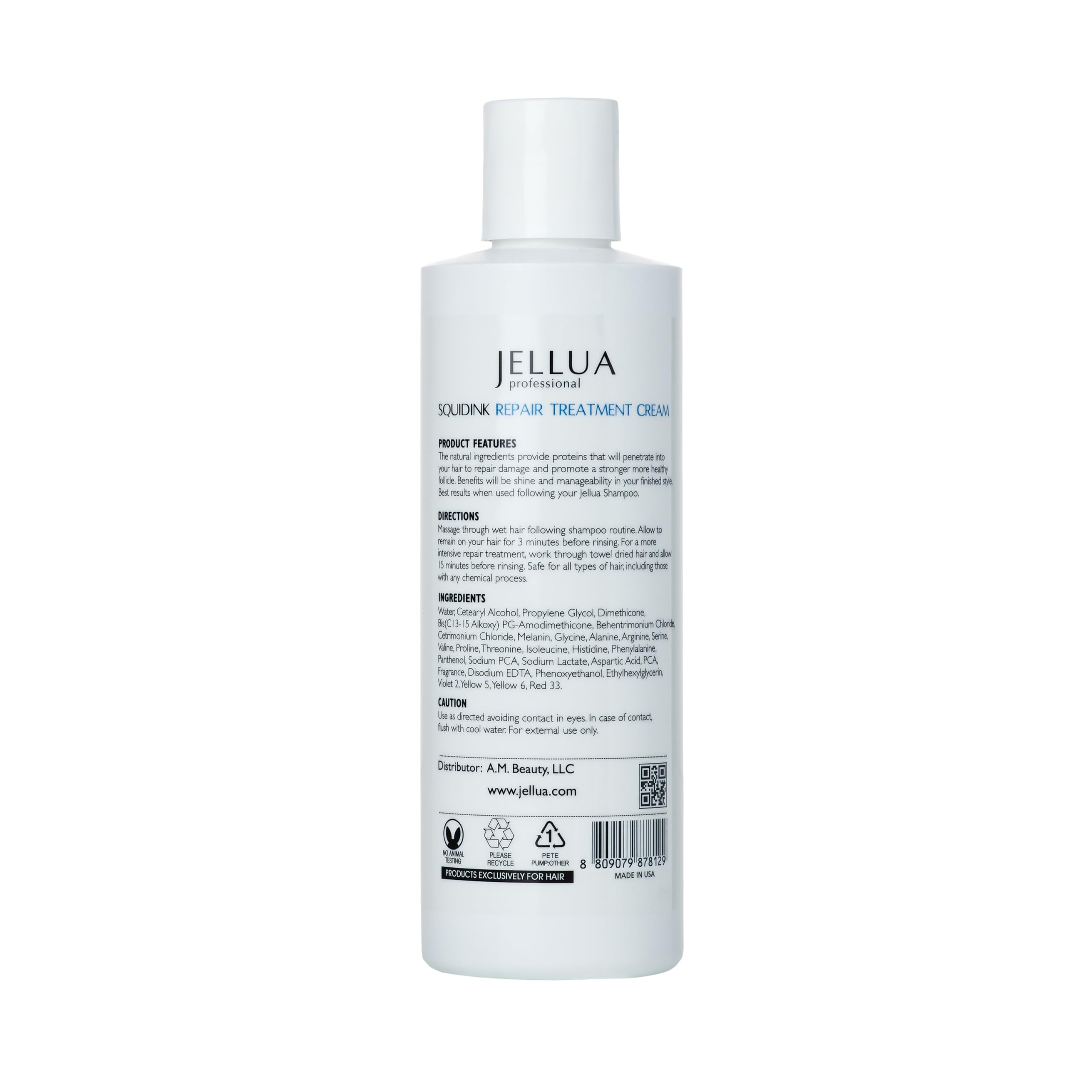 Jellua Squid Ink packaging box conveying premium hair care