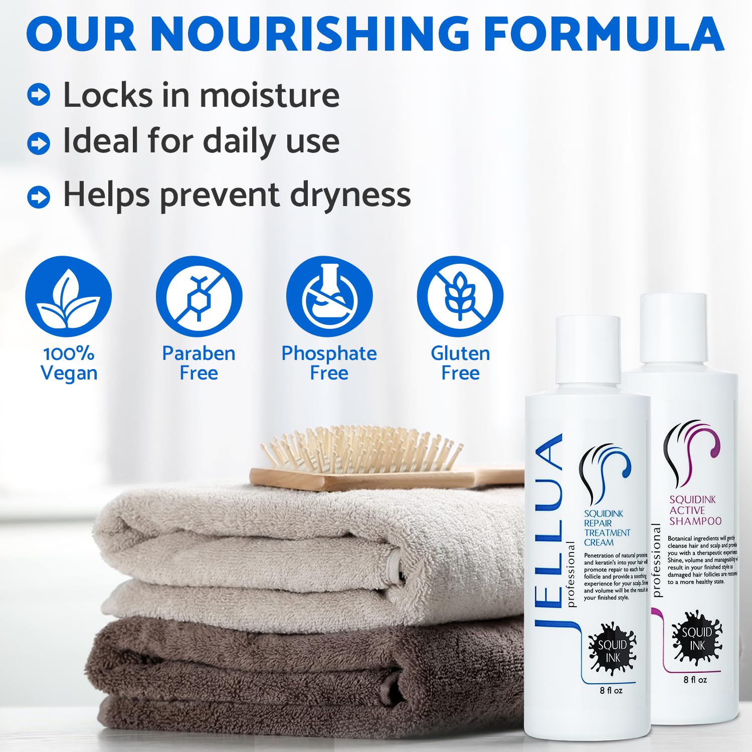Jellua Squid Ink Repair Cream tube with rich texture and application