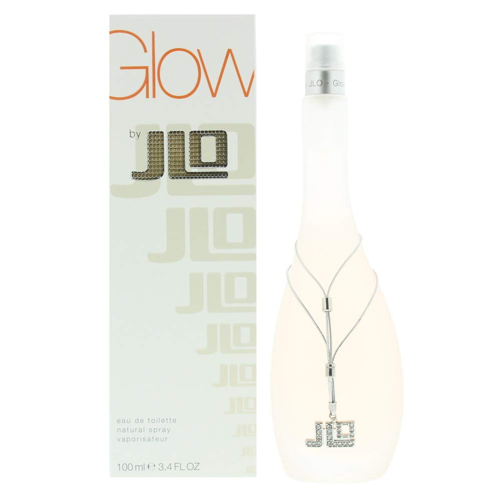Jennifer Lopez Glow bottle top view emphasizing sleek, compact design