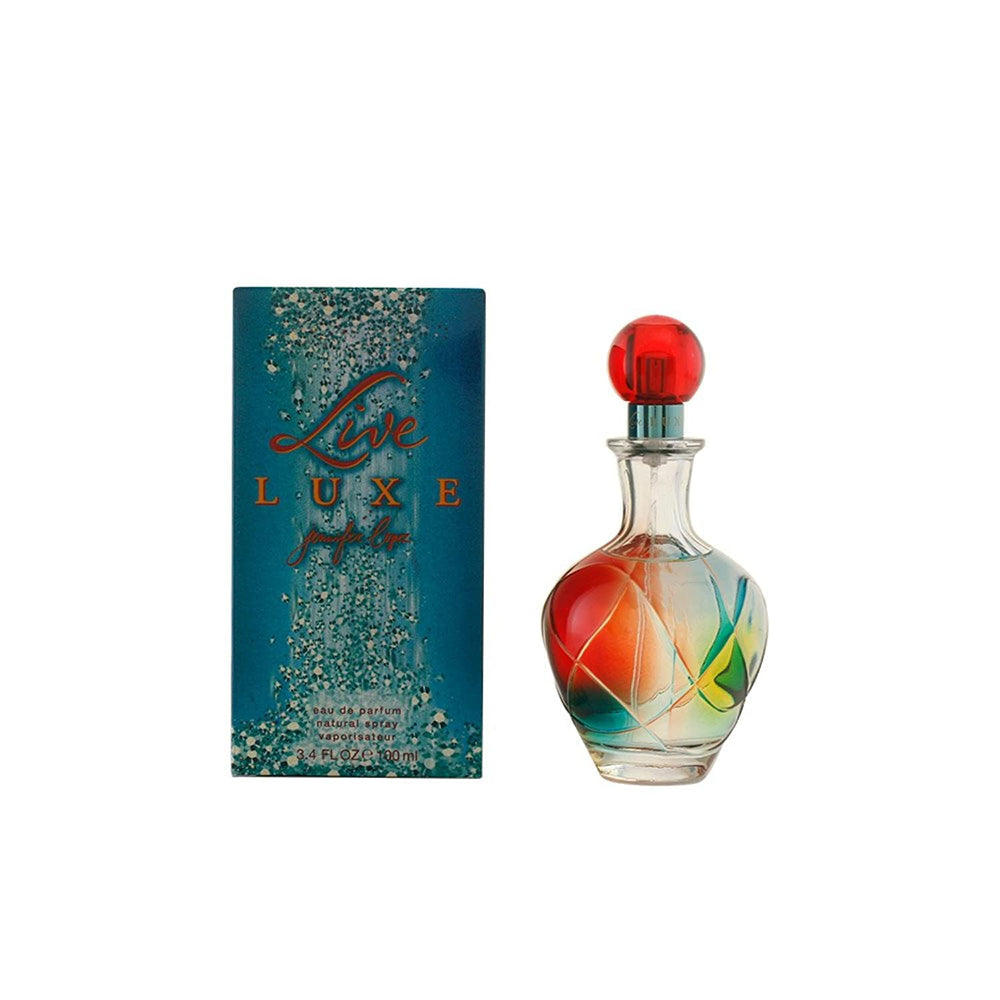 Jennifer Lopez Live Luxe EDP bottle on a reflective surface, ideal for evening wear