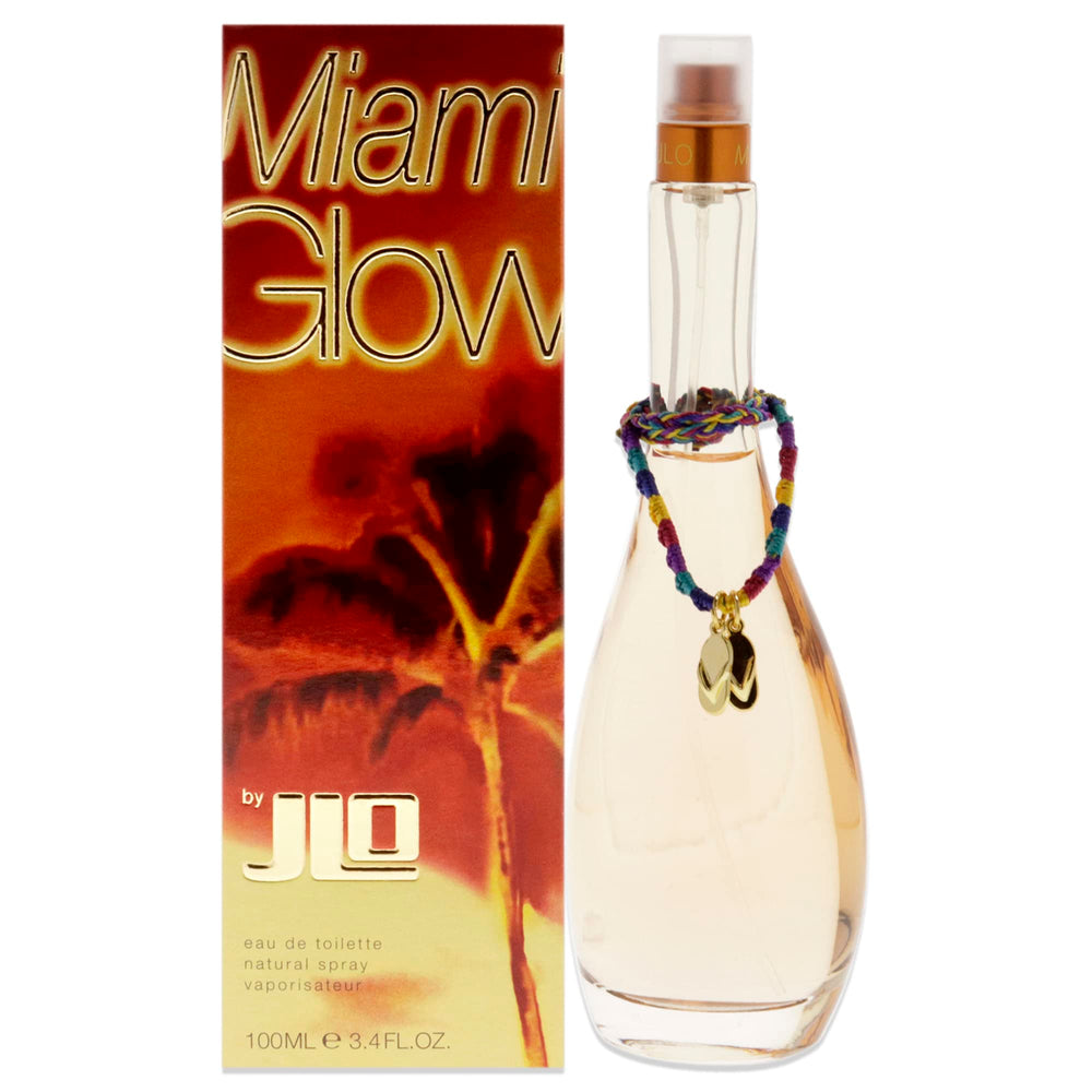 Jennifer Lopez Miami Glow bottle pour for day wear and radiant presence