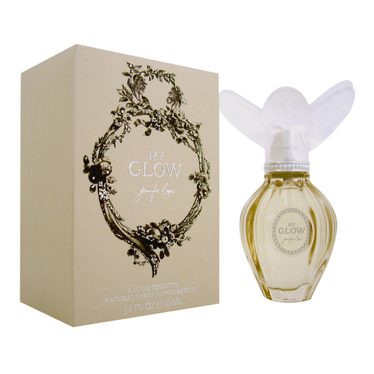 Jennifer Lopez My Glow bottle showcases sleek design for everyday elegance.