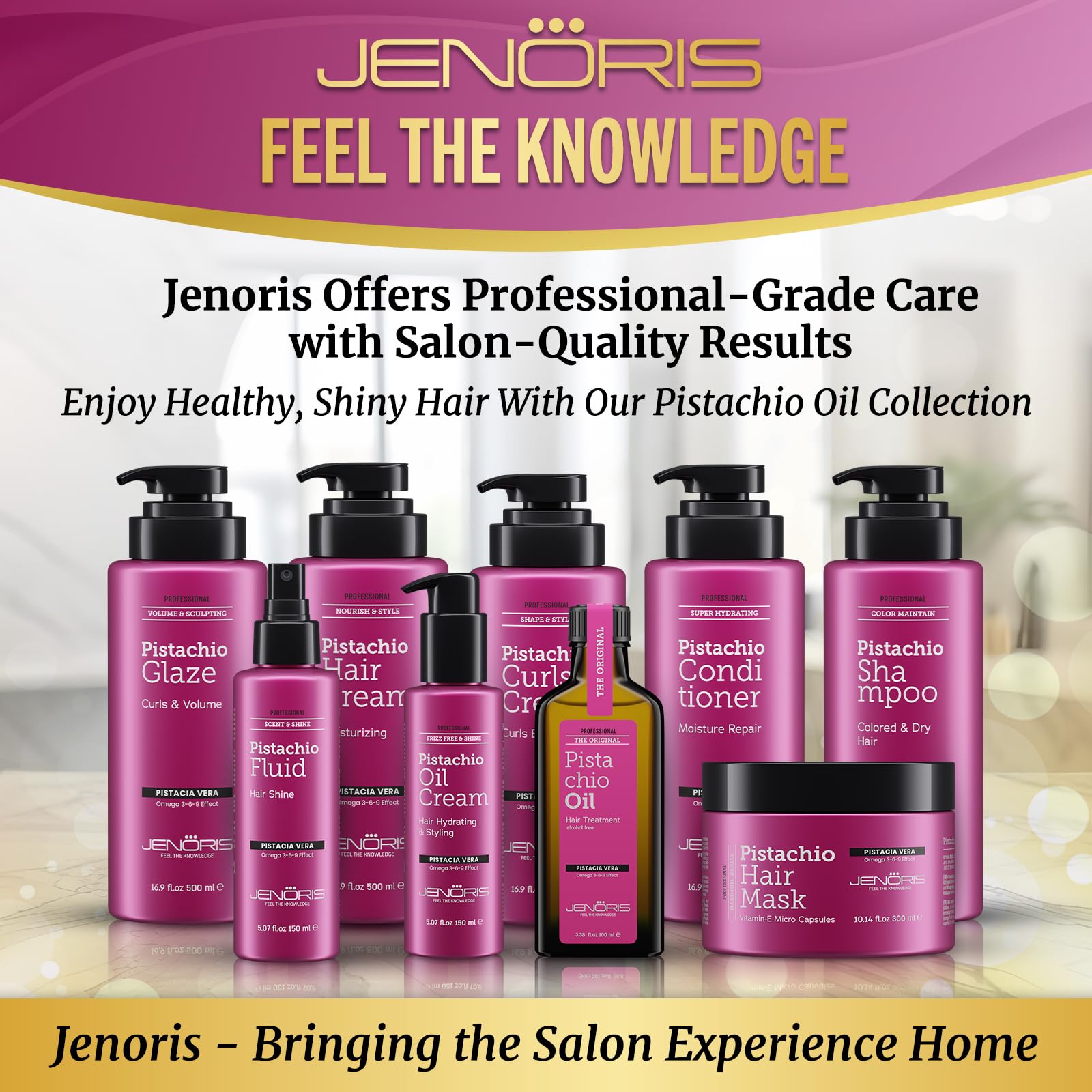 Jenoris Pistachio Oil Serum close-up packaging and label