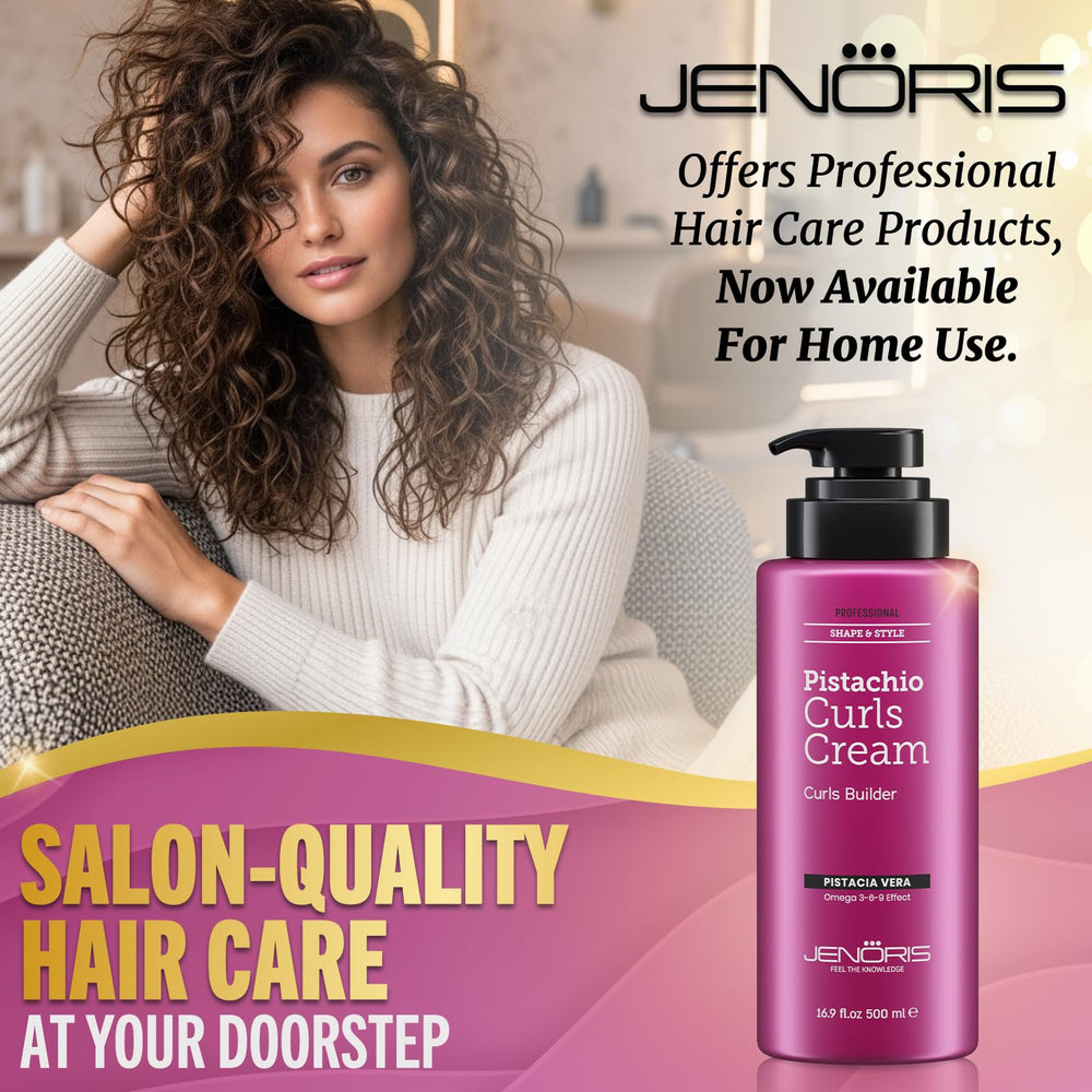 Jenoris Professional Curls Cream defines curls with natural bounce.