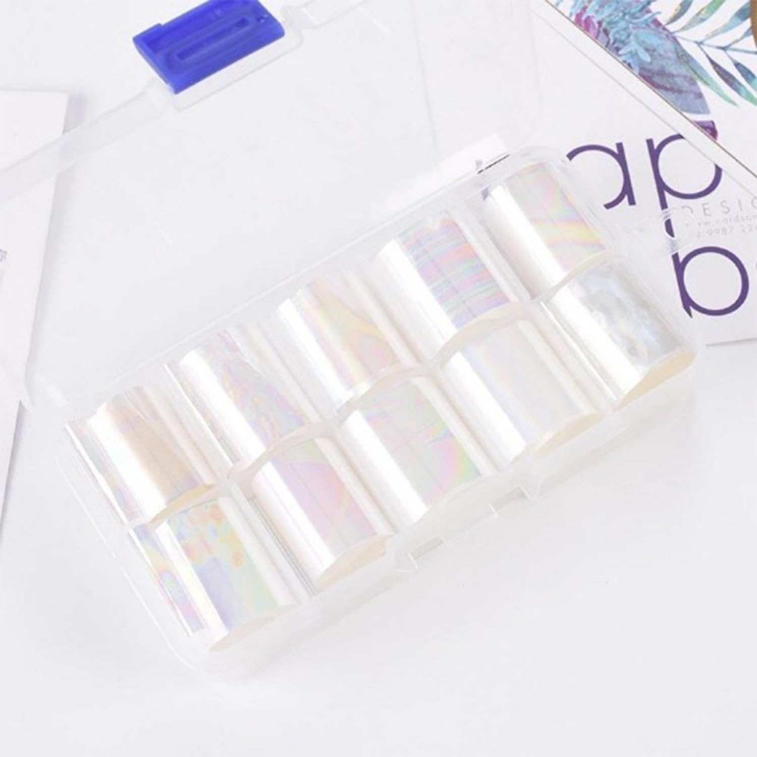 JERCLITY Aurora iridescent wrap sample on nail with shimmer