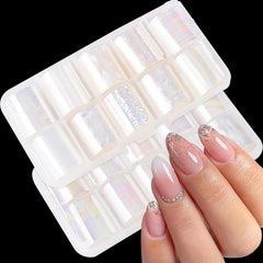 JERCLITY Aurora transparent nail foil roll for dazzling iridescent nail art