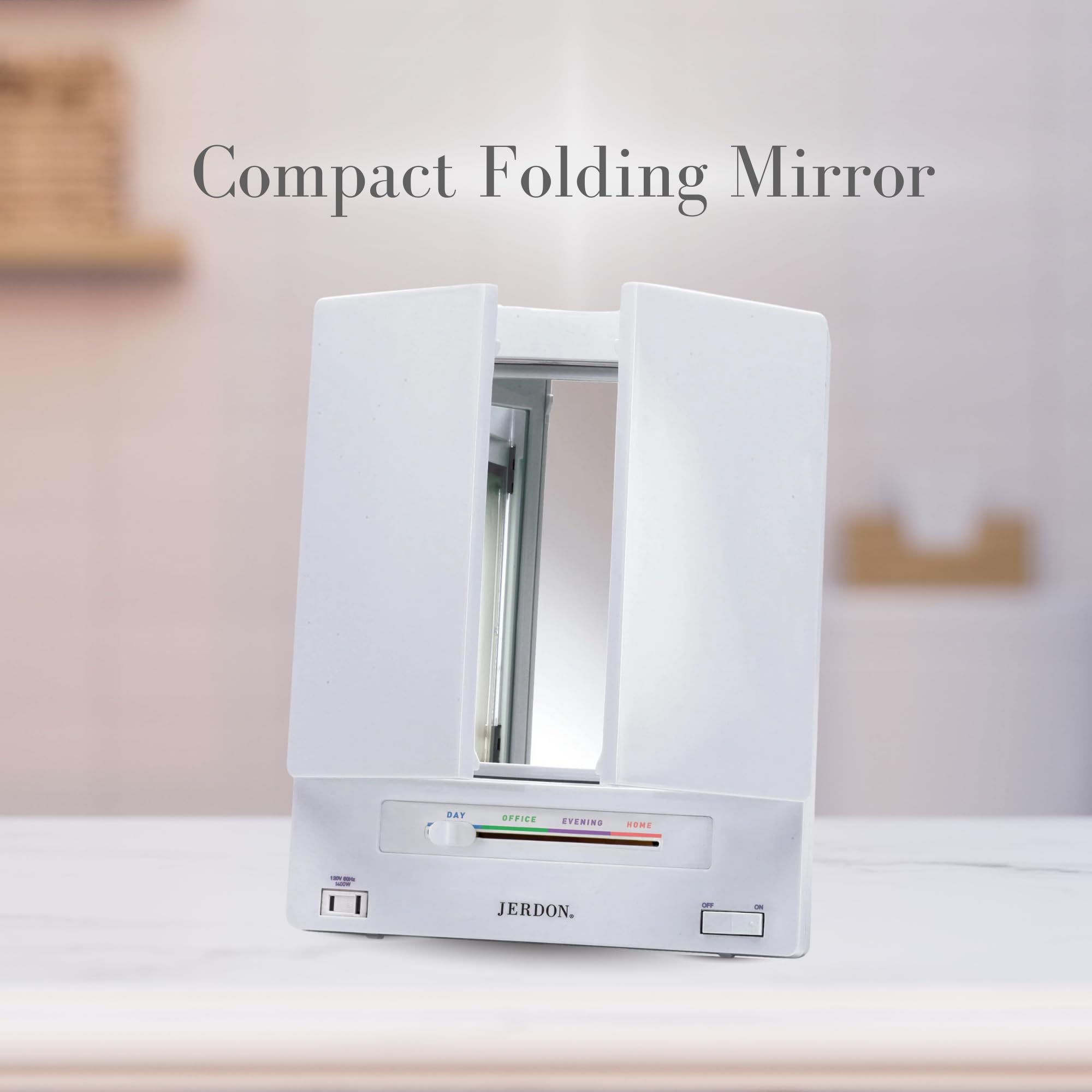 JERDON three-mirror setup offers 11 adjustable angles for personalized viewing.