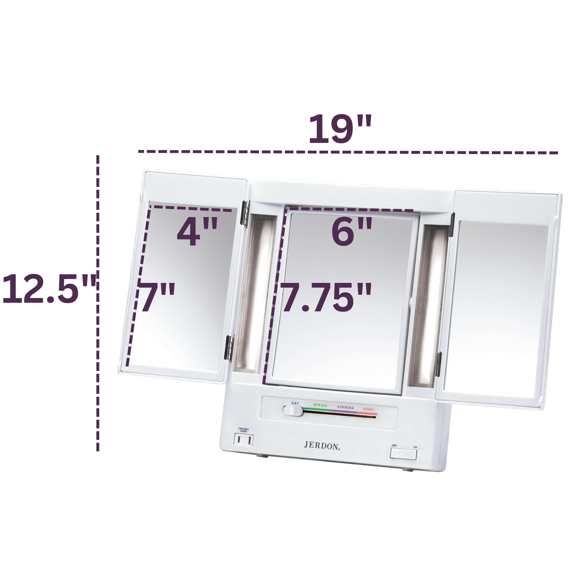 JERDON mirror provides four lighting options for different environments.