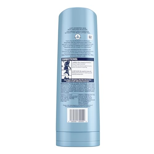 Applying Jergens Wet Skin on wet skin after shower for fast absorption.