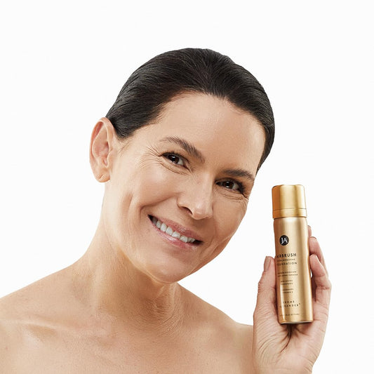 Jerome Alexander Airbrush Foundation Ultra Hydrating spray mist shows even coverage