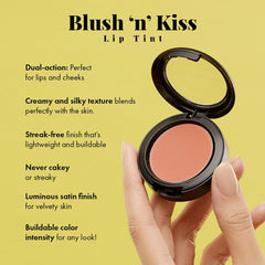 Rosy pigment from Jerome Alexander Blush ‘n’ Kiss shows buildable color
