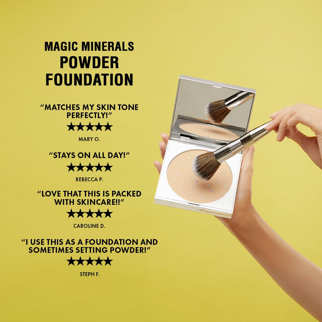 Jerome Alexander Magic Minerals on-skin example shows long-wear, non-cakey coverage