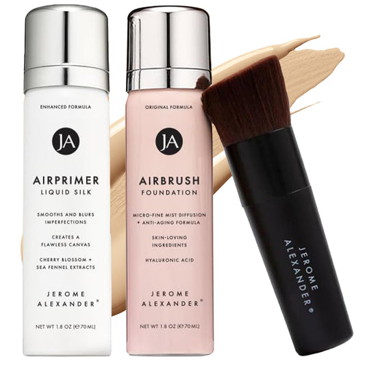 Jerome Alexander MagicMinerals AirBrush spray bottle delivering lightweight buildable coverage.