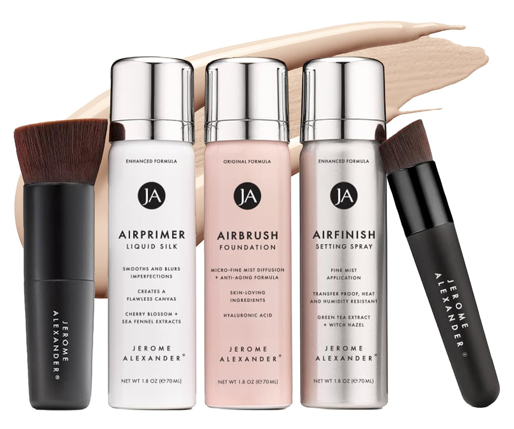 Jerome Alexander MagicMinerals airbrush foundation spray delivers lightweight, buildable coverage.