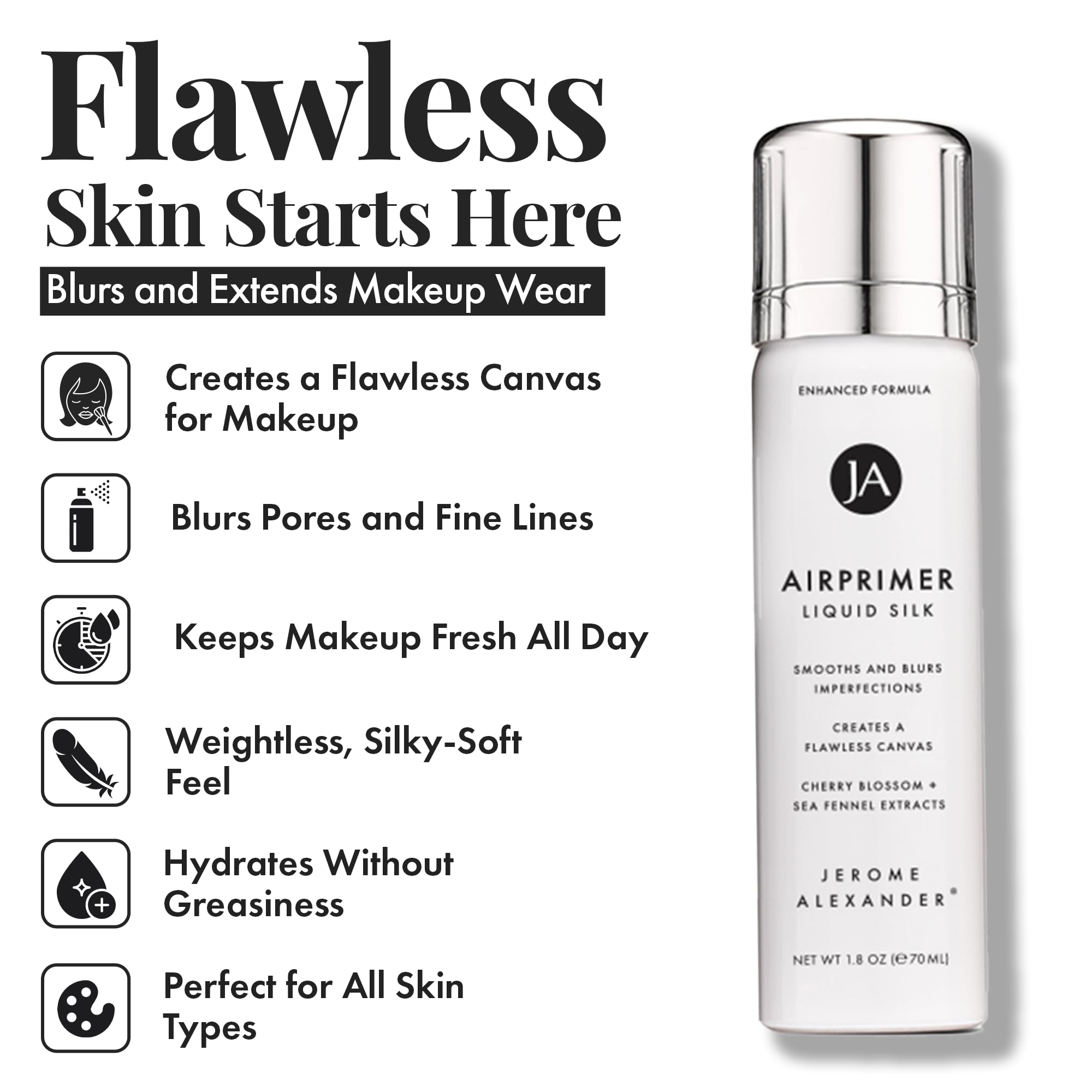 MagicMinerals LiquidSilk Air Primer smoothing skin and minimizing pores