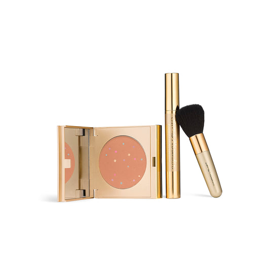 Jerome Alexander MagicMinerals pressed powder compact with mirror for on-the-go touch-ups and natural matte finish.