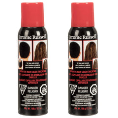 Jerome Russell spray-on hair color thickener in jet black for instant bald-spot coverage