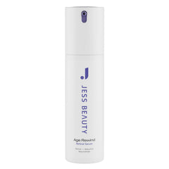 JESS BEAUTY Age Rewind retinol cream jar shows rich texture for nightly use.