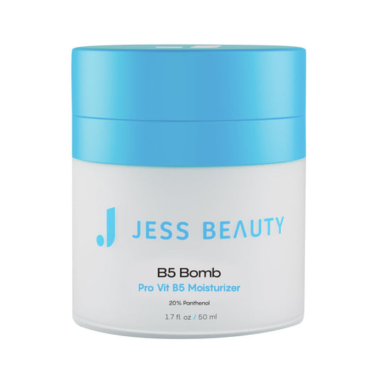 JESS BEAUTY B5 Bomb Pro cream jar delivering deep hydration for soft skin.