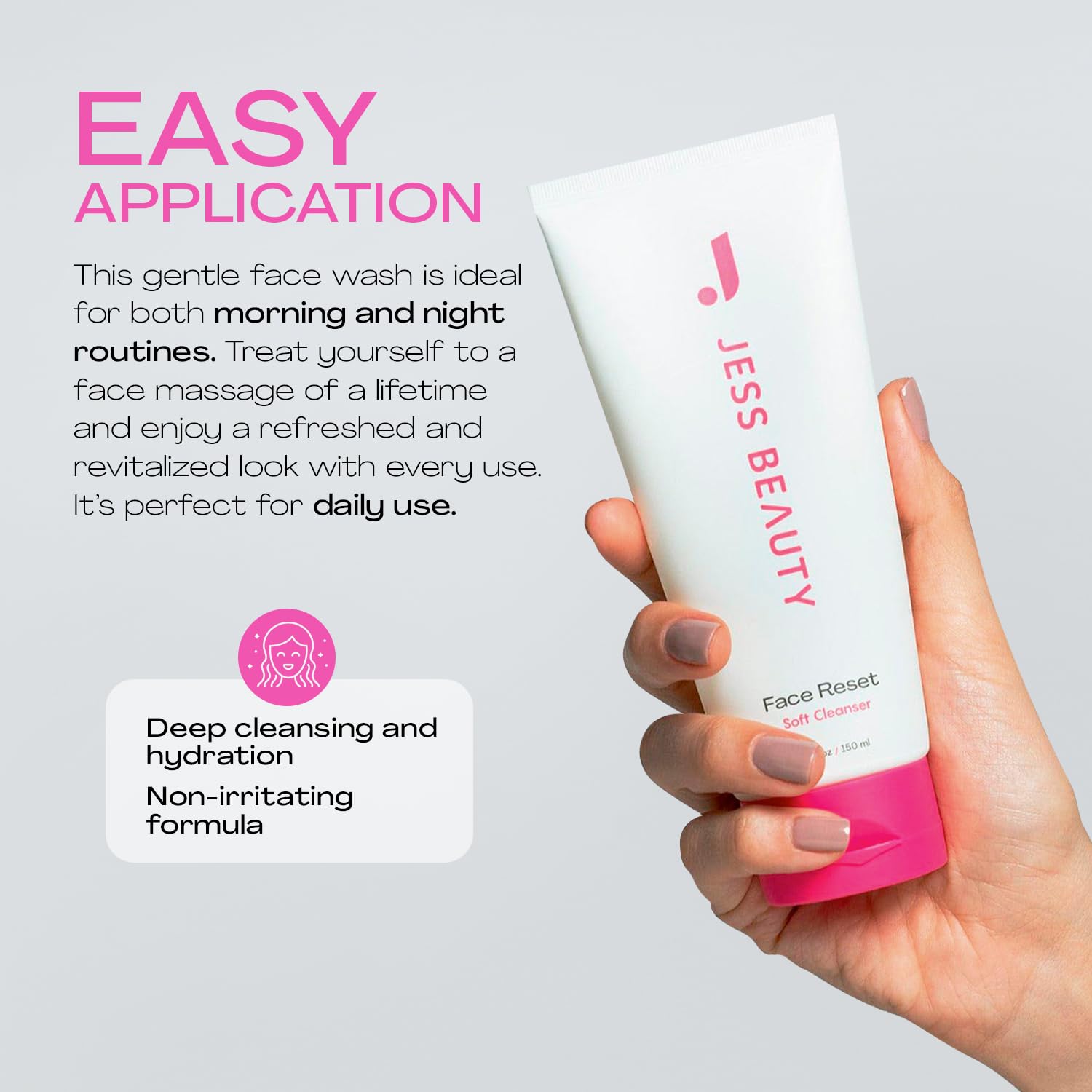 Jess Beauty Soft skin after wash promises a supple, comfortable feel.