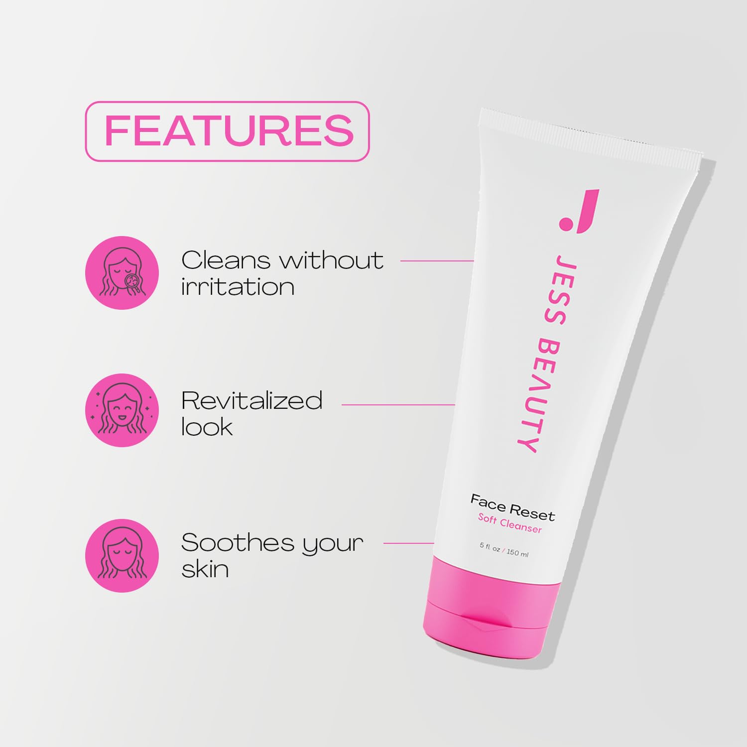 Jess Beauty Squalane Hyaluronic Acid cleanser provides intense hydration and nourishment.