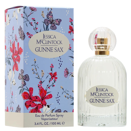 Jessica McClintock Gunne Sax bottle shown, highlighting the elegant, wearable fragrance.