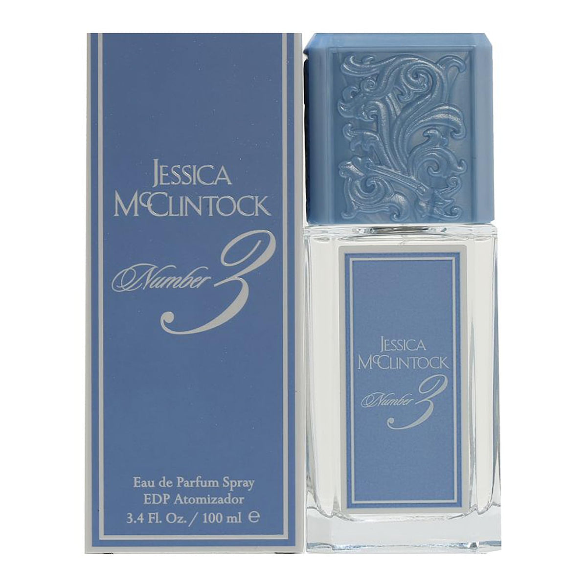 Jessica McClintock Number 3 bottle front view for everyday romantic elegance.