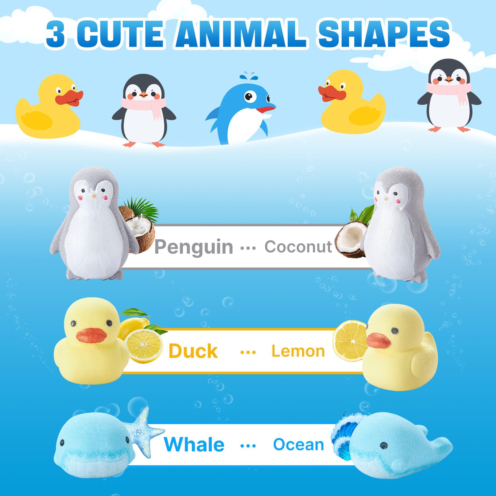 JET LAG animal bath bombs duck front view promotes playful relaxation