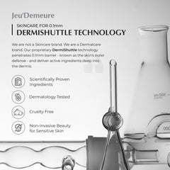 JEU'DEMEURE DermiShuttle DD Cream hydration close-up emphasizes plumpness and moisture.
