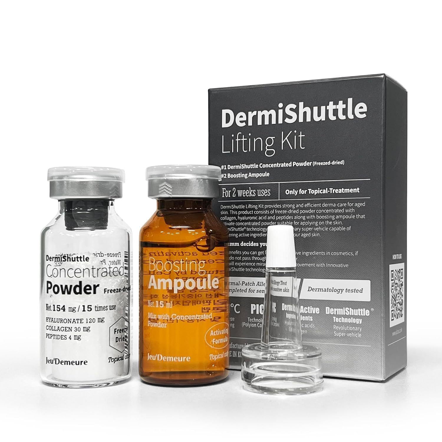 JEU'DEMEURE DermiShuttle serum bottle for firming and hydration.