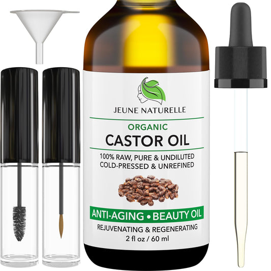 Jeune Naturelle Castor Oil bottle for nourishing scalp and hair growth support.