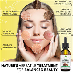 Jeune Naturelle Jojoba Oil hair application on strands and scalp for natural shine.