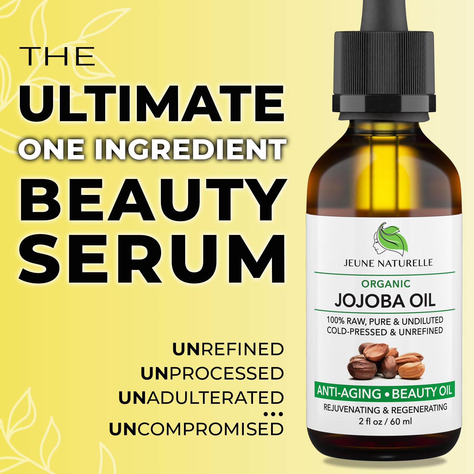 Jeune Naturelle Jojoba Oil pour demonstrates easy topical application for daily skincare and hair care.