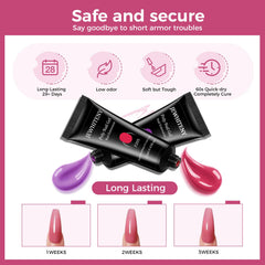 JEWHITENY base and top coats included ensure lasting nail gel adhesion.