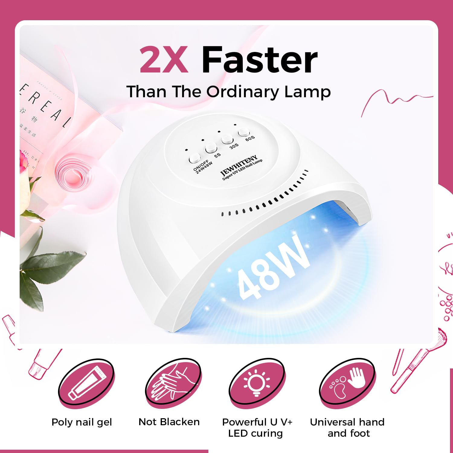 JEWHITENY finished salon-quality nails at home with long-lasting wear.
