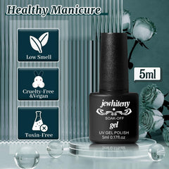JEWHITENY nail application brush helps precise color distribution.