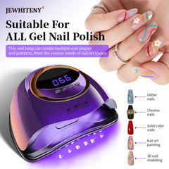 JEWHITENY Purple Fast UV Dryer side panel showing stylish, compact design.