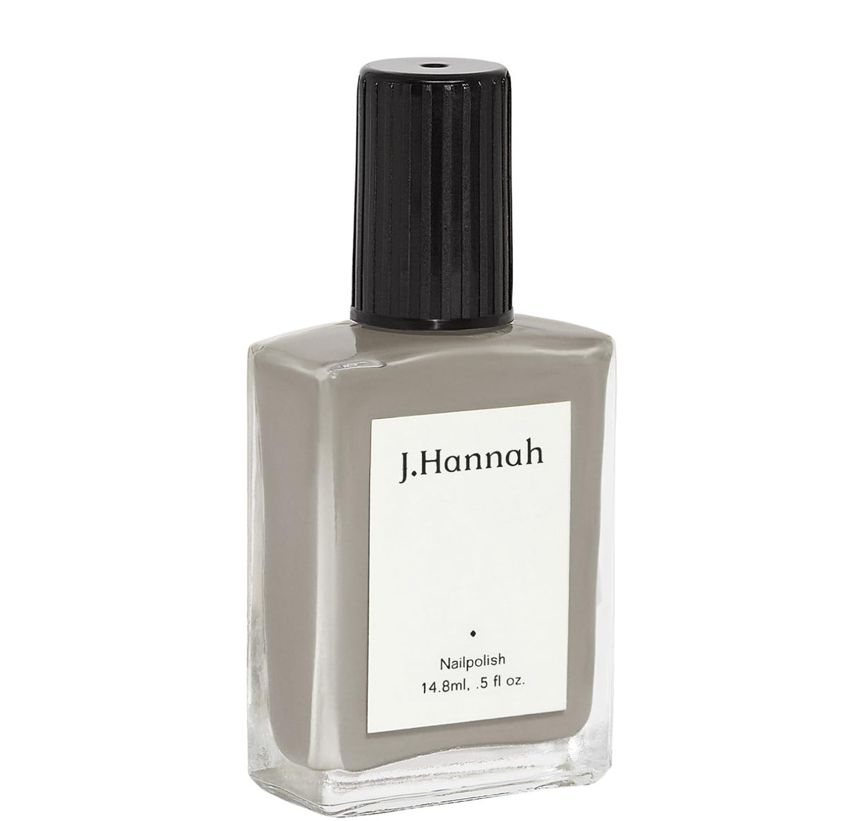 J. Hannah pewter nail polish bottle front with vegan, long-lasting color.