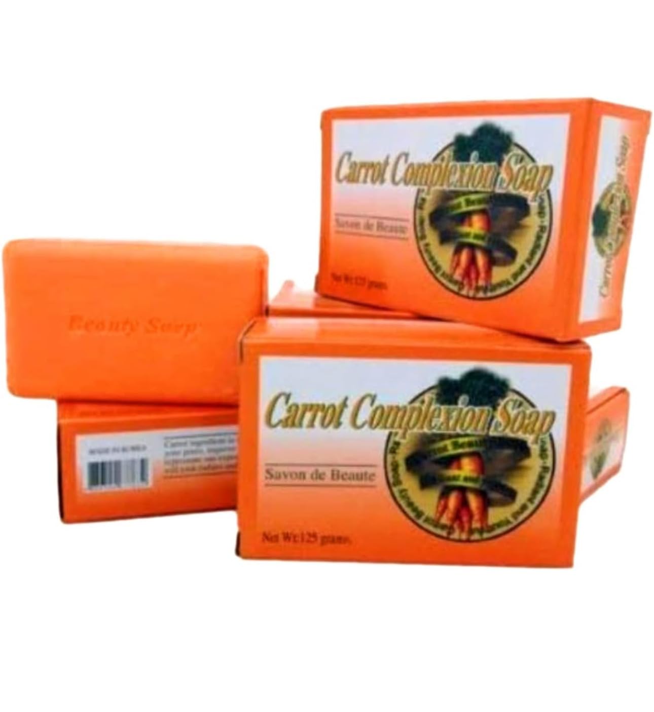 Jheppbay carrot complexion soap pack for value and gradual skin tone improvement.